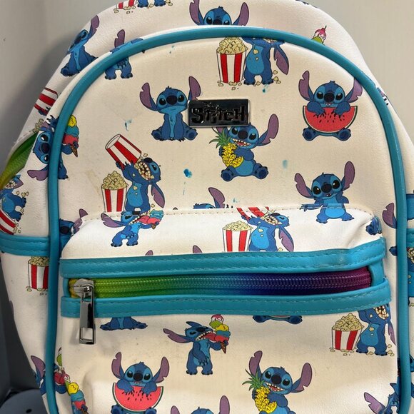 Disney Other - Disney Stitch Backpack With Snacks Print Blue Adjustable Straps for Kids